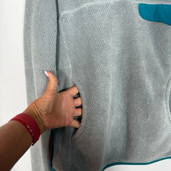 Patagonia Women’s Retool Snap-T Fleece Pullover Gray & Teal.  Size Medium.  NWOT - Picture 8 of 16